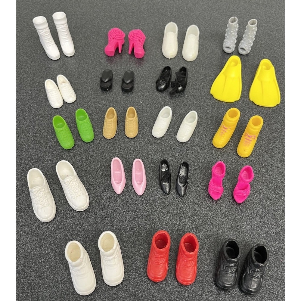 Vintage Lot Barbie and Friends Doll Shoes 19 Pairs Sneakers Heels Flippers